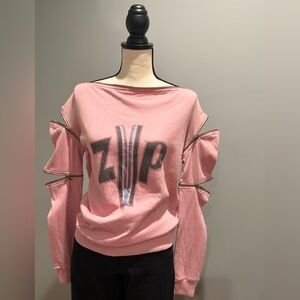 Marc Jacobs Convertible Zip Sleeve Designer Sweatshirt – Rare Structured Piece